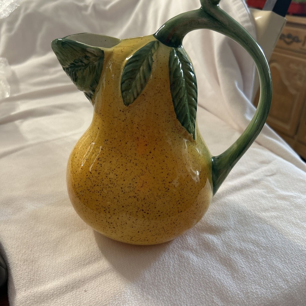 Vintage Perfect Pear Pitcher Made in Italy by Ancora Ceramic